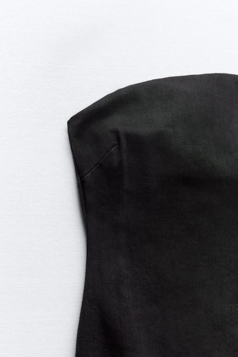 Zara mujer vestido vaquero sin tirantes zw BDP8J237 ropa negro