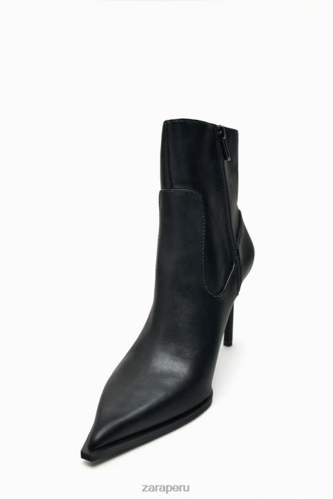 Zara mujer botines con tacón y puntera en punta BDP8J732 calzado negro