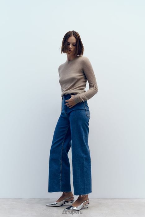 Zara mujer tacones de gatito destalonados BDP8J738 calzado plata