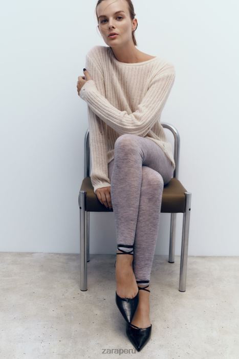 Zara mujer zapatos con cordones y tacón abierto BDP8J737 calzado negro