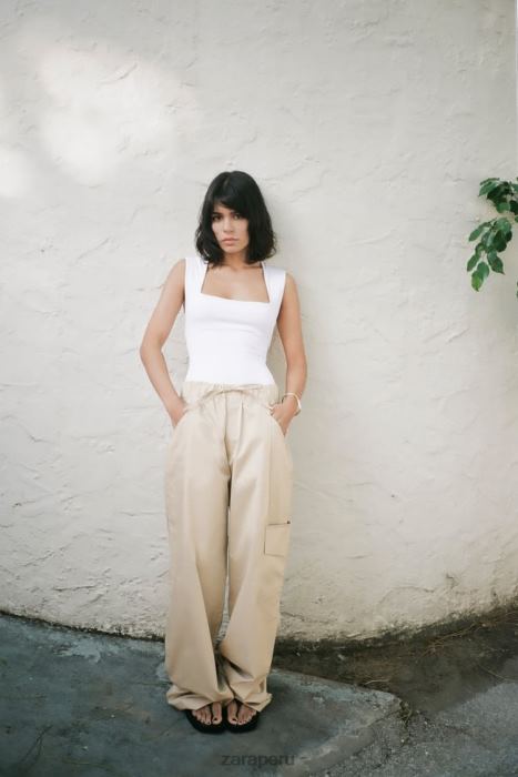 Zara mujer body con cuello cuadrado BDP8J264 ropa blanco