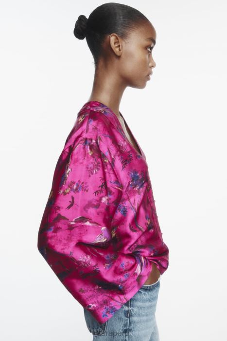 Zara mujer camisa tipo kimono estampada BDP8J275 ropa multicolor