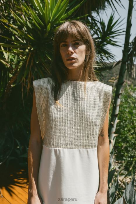 Zara mujer chaleco metalizado en contraste BDP8J252 ropa crudo