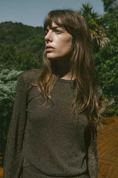 Zara mujer crop top con hilo metalizado BDP8J247 ropa oro