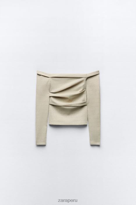 Zara mujer top bandeau con hilo metalizado BDP8J248 ropa dorado