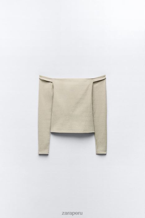 Zara mujer top bandeau con hilo metalizado BDP8J248 ropa dorado