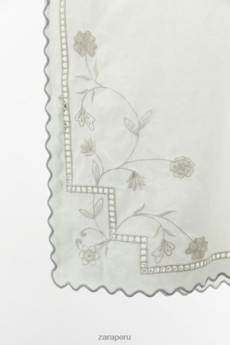 Zara mujer top bordado en contraste BDP8J828 ropa blanco