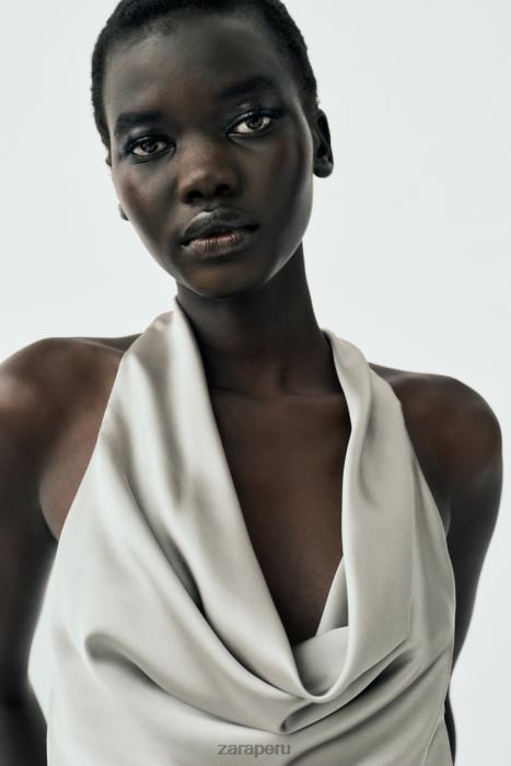 Zara mujer top con efecto satinado BDP8J284 ropa oro suave