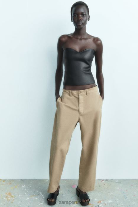 Zara mujer top corpiño de punto BDP8J267 ropa negro