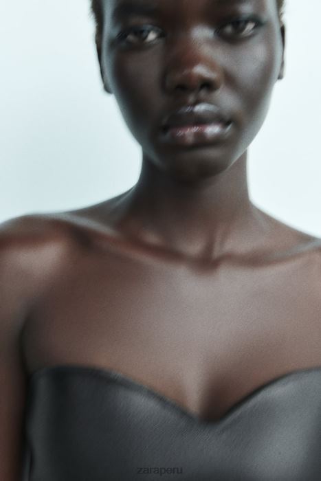 Zara mujer top corpiño de punto BDP8J267 ropa negro