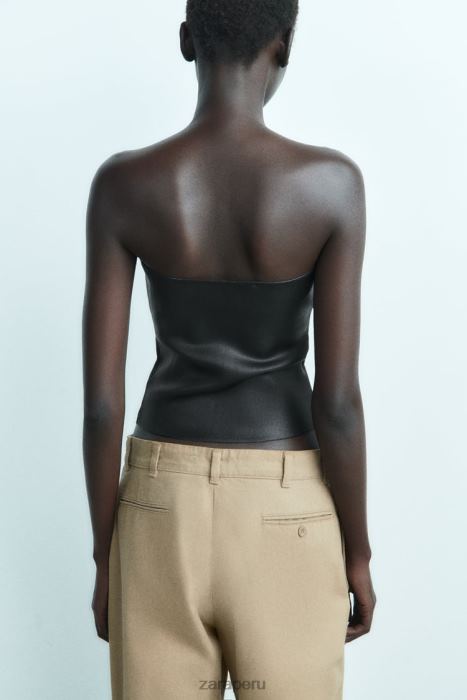 Zara mujer top corpiño de punto BDP8J267 ropa negro