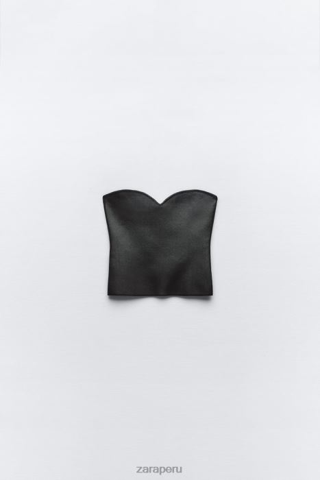Zara mujer top corpiño de punto BDP8J267 ropa negro