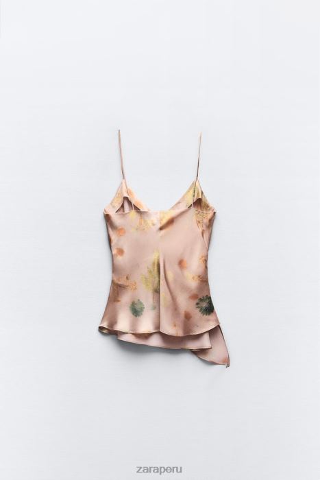 Zara mujer top de encaje estampado BDP8J255 ropa multicolor