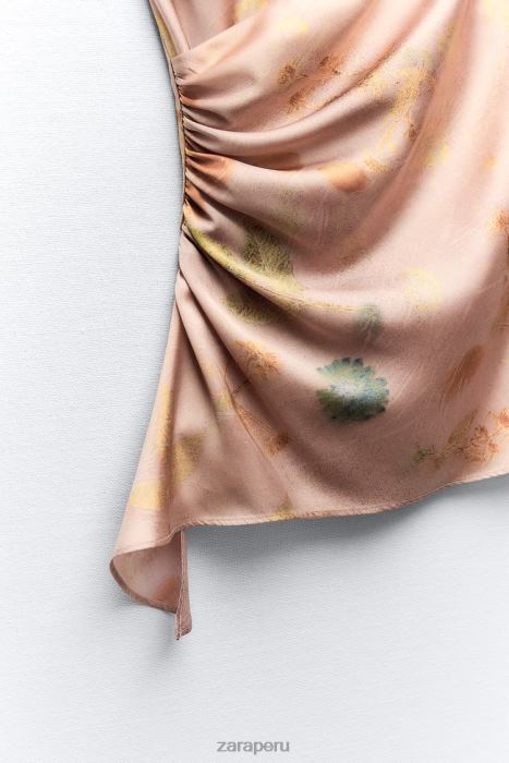 Zara mujer top de encaje estampado BDP8J255 ropa multicolor