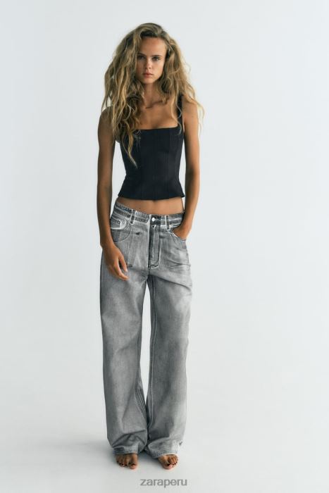 Zara mujer top elástico BDP8J263 ropa negro