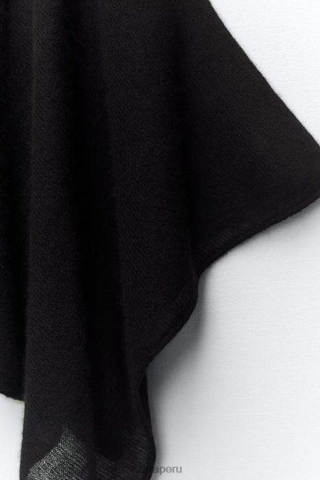Zara mujer top tipo capa de punto en mezcla de lana BDP8J256 ropa negro