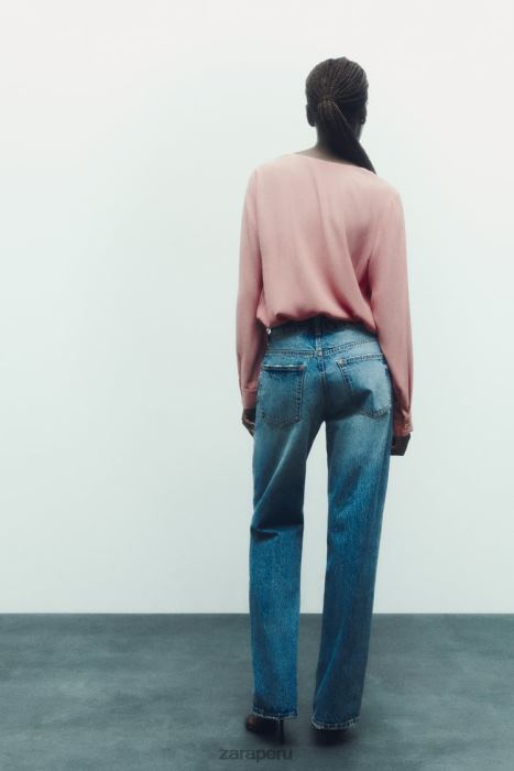 Zara mujer blusa con botones dorados BDP8J441 ropa rosa