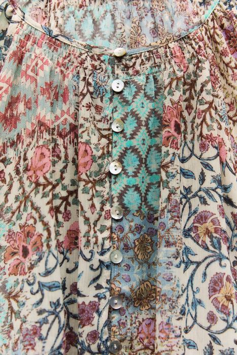 Zara mujer blusa con estampado fruncido BDP8J342 ropa multicolor