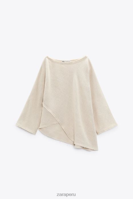 Zara mujer blusa con textura rústica BDP8J382 ropa arena