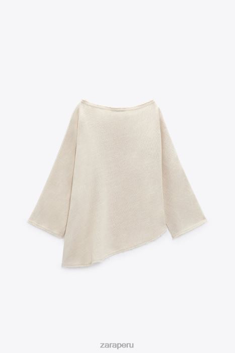 Zara mujer blusa con textura rústica BDP8J382 ropa arena