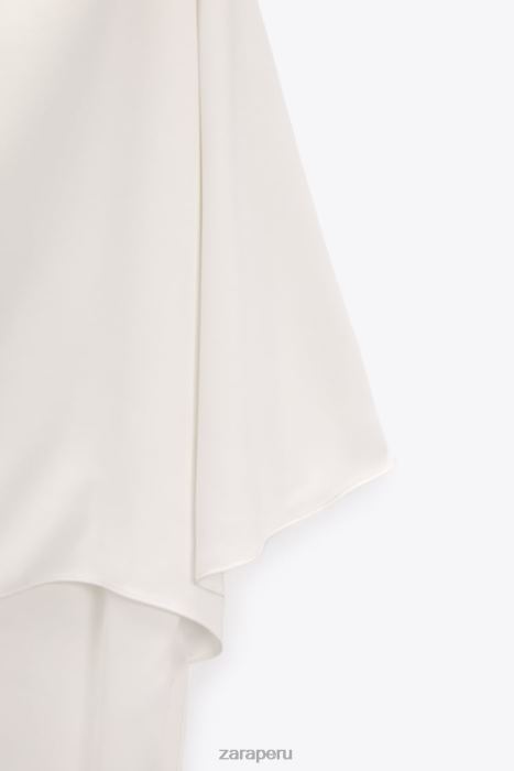 Zara mujer blusa tipo capa asimétrica BDP8J301 ropa crudo