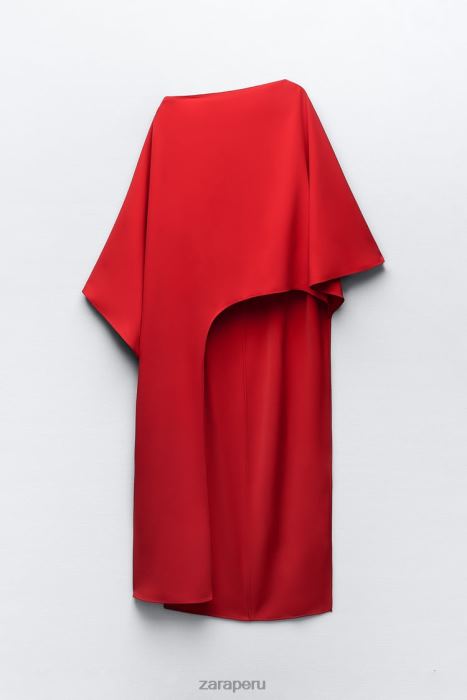Zara mujer blusa tipo capa asimétrica BDP8J306 ropa rojo brillante