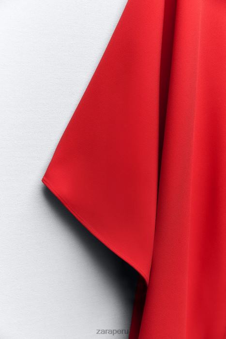 Zara mujer blusa tipo capa asimétrica BDP8J306 ropa rojo brillante