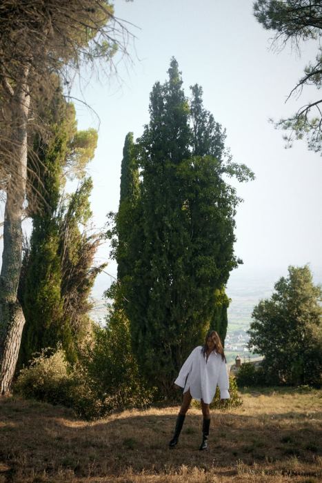 Zara mujer camisa a rayas con puños oversize BDP8J289 ropa blanco