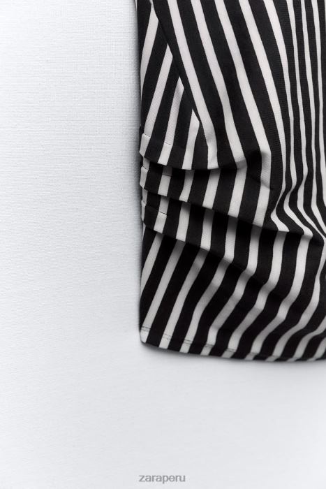 Zara mujer camisa asimétrica a rayas BDP8J389 ropa naval Blanca