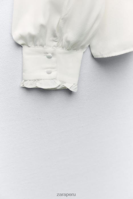 Zara mujer camisa con corbata en contraste BDP8J316 ropa blanco