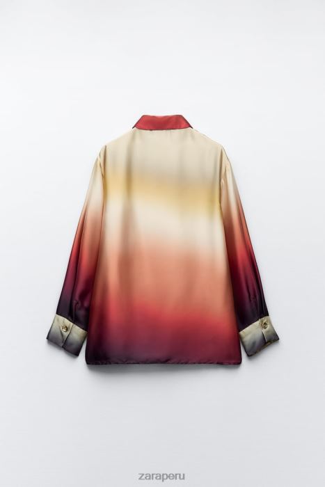 Zara mujer camisa con efecto satinado y efecto tie-dye BDP8J393 ropa multicolor