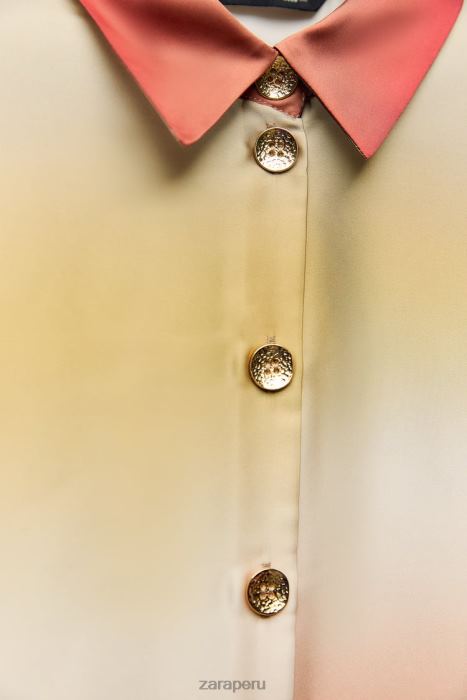 Zara mujer camisa con efecto satinado y efecto tie-dye BDP8J393 ropa multicolor