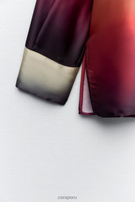 Zara mujer camisa con efecto satinado y efecto tie-dye BDP8J393 ropa multicolor