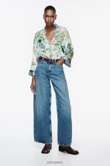 Zara mujer camisa con estampado floral BDP8J321 ropa multicolor