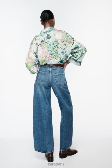 Zara mujer camisa con estampado floral BDP8J321 ropa multicolor
