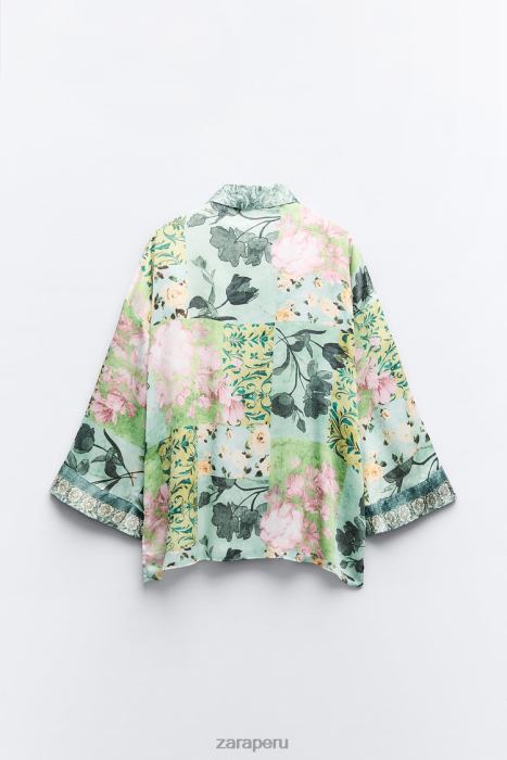 Zara mujer camisa con estampado floral BDP8J321 ropa multicolor