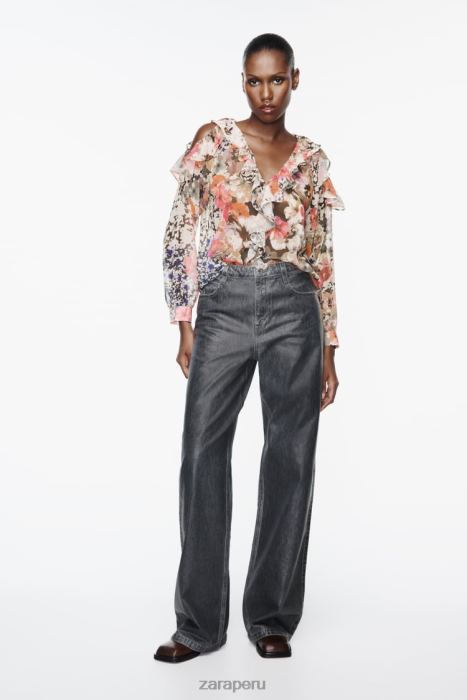 Zara mujer camisa con estampado floral BDP8J404 ropa multicolor
