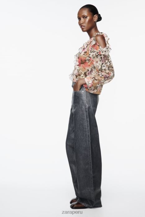 Zara mujer camisa con estampado floral BDP8J404 ropa multicolor