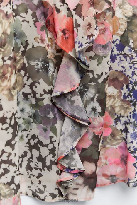 Zara mujer camisa con estampado floral BDP8J404 ropa multicolor