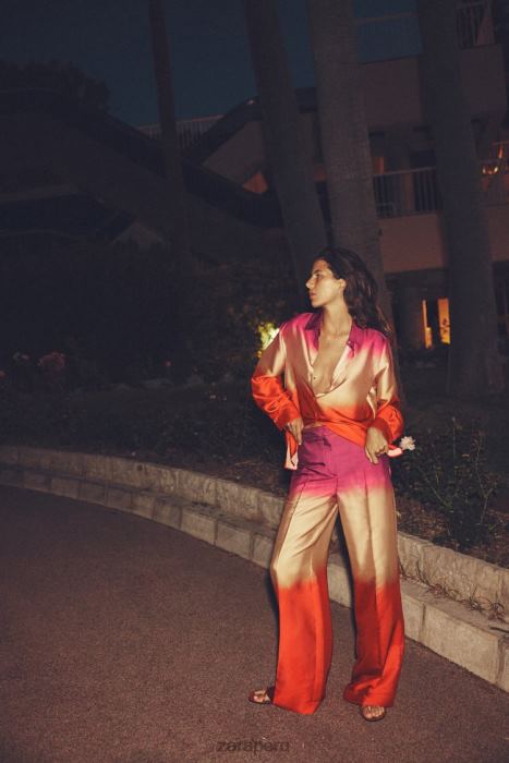 Zara mujer camisa con estampado tie-dye BDP8J436 ropa multicolor