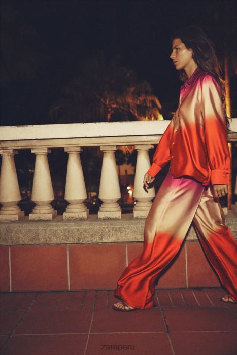 Zara mujer camisa con estampado tie-dye BDP8J436 ropa multicolor