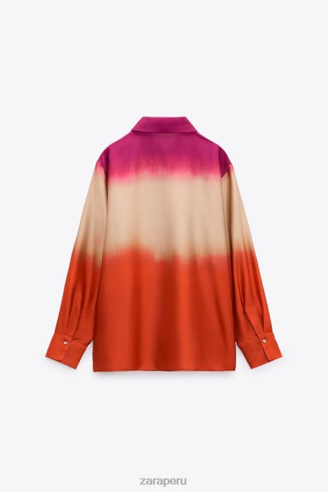 Zara mujer camisa con estampado tie-dye BDP8J436 ropa multicolor