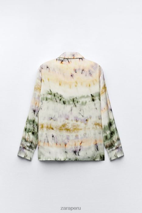 Zara mujer camisa con estampado tie-dye BDP8J444 ropa multicolor