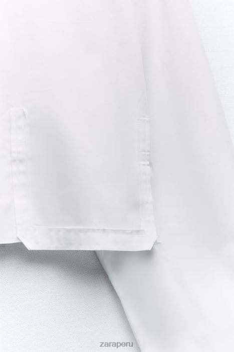 Zara mujer camisa corta de gabardina BDP8J315 ropa blanco