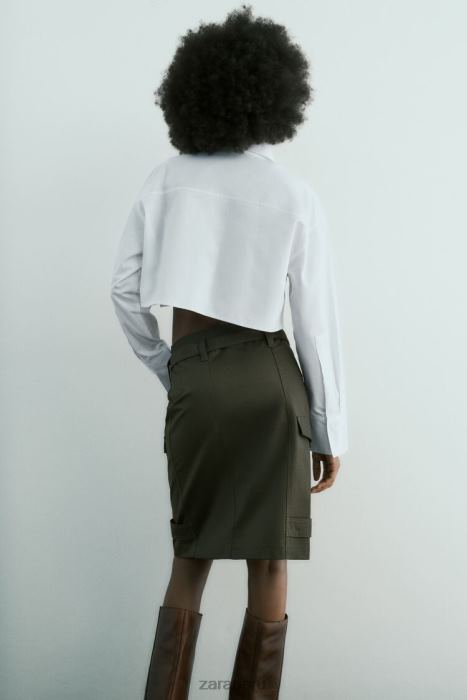 Zara mujer camisa corta de gabardina BDP8J432 ropa blanco