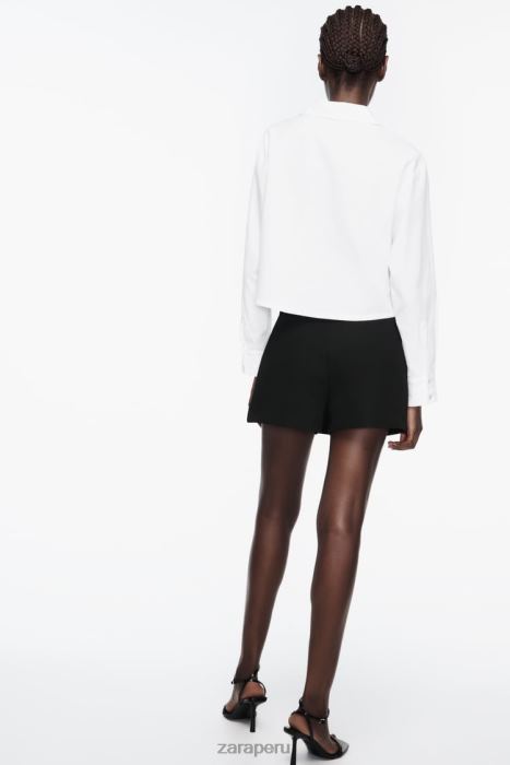 Zara mujer camisa corta tipo oxford BDP8J304 ropa blanco