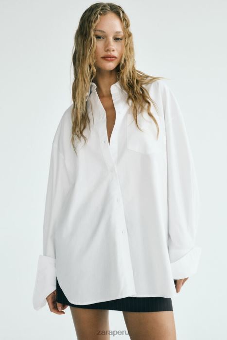 Zara mujer camisa de gran tamaño BDP8J443 ropa blanco