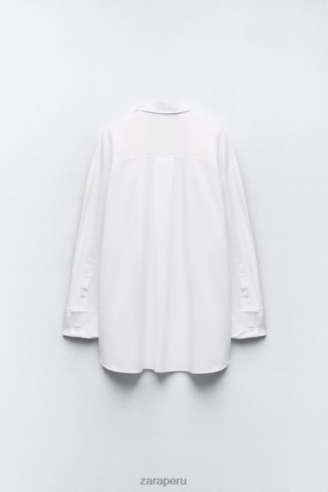 Zara mujer camisa de gran tamaño BDP8J443 ropa blanco
