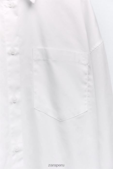 Zara mujer camisa de gran tamaño BDP8J443 ropa blanco