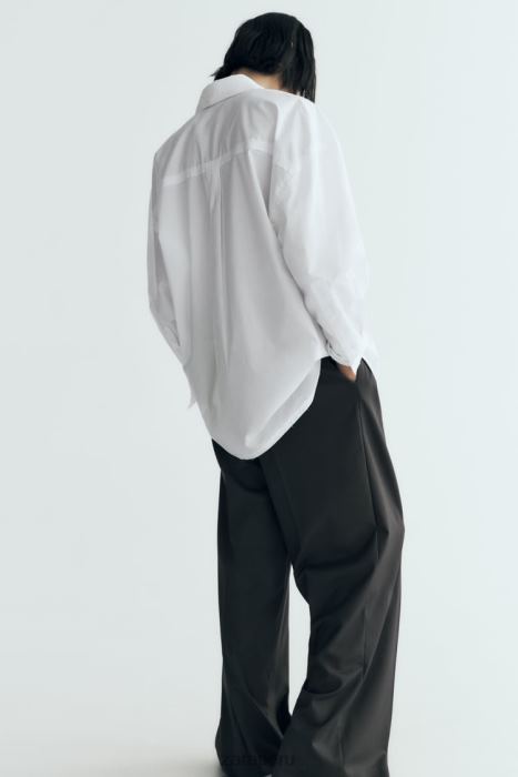 Zara mujer camisa de popelina oversize BDP8J292 ropa blanco